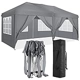 TOOLUCK Faltpavillon 3x6m Wasserdicht Stabil Flatpavillon Popup Gartenzelt with...