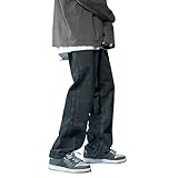 Baggy Jeans Herren Jeanshose mit Sterne Drucken Wide Leg Baggy Jeans Hip Hop Jeans Y2K...