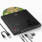 NOLYTH Externes DVD Laufwerk USB 3.0 Type-C Slot-in CD DVD Brenner mit Audio...