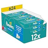 Pampers Fresh Clean Feuchttücher 1 Packungen mit 52 Stück - 624 Feuchttücher, milder...