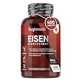 Eisentabletten - 400 Tabletten - Für Immunsystem, Energiestoffwechsel & Blutbildung...