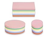 magnetoplan 3 Pack im Set Moderationskarten - Rechteck Oval Rund - 750 Bunte...