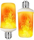 Luminea LED Flamme: 2er-Set LED-Lampen mit Flammeneffekt, 3 Beleuchtungs-Modi, E27, 2 W...