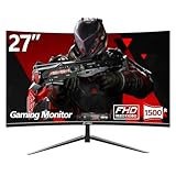 CRUA Gaming Monitor Curved Monitor - 27 Zoll FHD Curved Computer Monitor,...