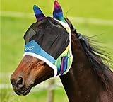 Horses, Fliegenohren Fly Shield Rainbow, Leichte und Atmungsaktive Fliegenmaske, Behindert...