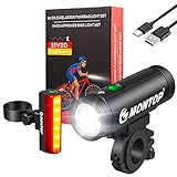 StVZO Zugelassen Fahrradlicht Set USB Akku, LED Fahrradbeleuchtung Fahrradlampe,...