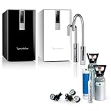 SPRUDELUX® Untertisch-Tafelwasseranlage Black & White Diamond Edition Inkl. 3...