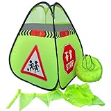 HECKBO 2x Straßenwarnschild Achtung Kinder Schild spielende Pylonen + Wimpelkette -...