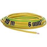 10m 6mm² LAPP Kabel H07V-K Einzelader Litze Leitung Einzelader flexibel (Grün-Gelb)