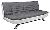 AC Design Furniture Jasper Bettcouch Hellgrau/Weiß, Schlafsofa mit 3...