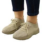 Gsheocm Schuhe Damen Damenschuhe schnüren Mesh atmungsaktive Mode Bequeme Schuhe...