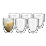 WMF Kult Cappuccino Gläser Set 6-teilig, doppelwandige Gläser 250ml,...