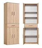 mokebo® Mehrzweckschrank 60cm Breite mit Schubladen 'Der Praktische', großer...