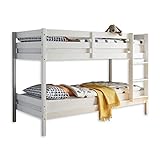 Modernes Hochbett Moritz mit Leiter und zwei Schlafleitern 90 x 200 cm für Kinder,...