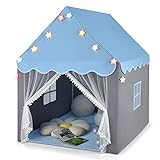 COSTWAY Kinderspielhaus mit Sternenlichter, Prinzessin Prinzess Kinderzelt mit...