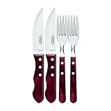 Tramontina Jumbo Steakbesteck, Set 4-teilig, mit 2 Steakmessern und 2 Steakgabeln,...