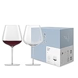 Zwiesel Glas Burgunder Rotweinglas Vervino (2-er Set), edle Burgundergläser...