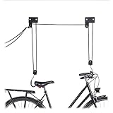 Relaxdays, schwarz Fahrrad Deckenlift, 45 kg Traglast, mit Haken, universal, mit...