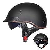 ACLFFSHOP Halbschalenhelm mit ECE, Jethelm Retro, Chopper Helm, Retro Motorrad...