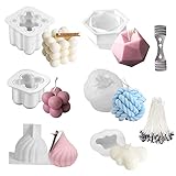 6 Stück Kerzenform Bubble Kerzen Kit, 3D DIY Silikonform Kerzen-Gießen Formen und...