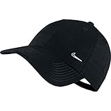 Nike Cap Metal Swoosh Logo, Schwarz/Metallic Silver, One Size, 340225