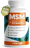 MSM 2000mg pro Tag + natürliches Vitamin C - 365 Tabletten mit Methylsulfonylmethan -...