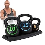 Miweba Sports Kettlebell Hanteln Set | Kugelhantel Set - Hantelset 5 | 10 | 15 lbs -...