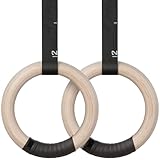 LIFERUN Turnringe Holz Ringe Turnen Gymnastikringe 28mm, Olympische Gymnastik...