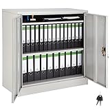 tectake® Aktenschrank abschließbar, Metallschrank mit...