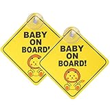 2 Stück Baby an Bord Schild für Auto, 125x125mm Auto-Aufkleber Baby an Bord...