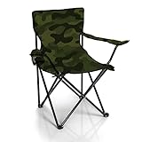 BigDean Faltstuhl Tarnmuster Camouflage Campingstuhl Anglerstuhl mit Getränkehalter&...