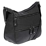 Christian Wippermann Damen Tasche Schultertasche Umhängetasche Crossover Bag Leder Optik...