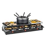 Klarstein Fonduelette XL - 3-in-1 Raclette-Grill & Fondue, 1650 Watt: Metall-...