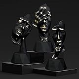 Perfekto24 Skulpturen deko modern - Skulpturen in Schwarz - Denker Skulptur -...