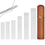 HOTUT Selbsteinfädelnden Nadeln,30 Stück Selbst Einfädeln Nähnadeln mit...