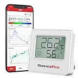 ThermoPro TP357 80m Bluetooth Hygrometer Innen Raumthermometer Digital mit APP...