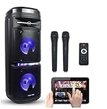 Vocal-Star Tragbare Karaoke-Maschine mit Bluetooth, LED-Lichteffekten,...