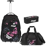 Schultrolley Mädchen 3 Teile Set Elephant Signature Hero Trolley + Sporttasche...