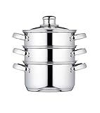 KitchenCraft 3 Kochtopf Set, Dampfgarer/Suppentopf Steamer 3-stufig,...