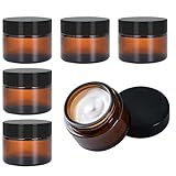 Amber Glas Leerdose 6 Stück Tiegel Cremedose 30ml/50ml Braunen Glasbehälter Leere...