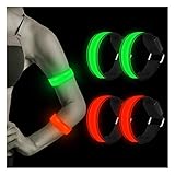 LED Armband, 4 Stück Reflective LED leucht Armbänder Lichtband Kinder Nacht...