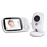 GHB Babyphone mit Kamera Baby Monitor 3.2' LCD Nachtsicht VOX Modus...