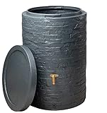 Yerd GRAF Garantia ARONDO Regenspeicher 250 Liter Graphite Grey, Regenfass Made in Germany