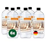 BioFair Bioethanol 100% | 6 x 1L Flasche | Für Ethanolkamin, Bioethanolkamin,...