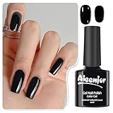 Aieenjor UV Nagellack Schwarz, Schellack Nagellack Schwarz, Manicure Gellack,...