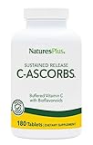 NaturesPlus C-Ascorbs® 1000 mg Vitamin C | Gepuffertes Vitamin C | 180 Tabletten