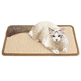 FUKUMARU Kratzmatte Katze, natürliche Katzenkratzbretter Sisal Kratzteppich 50x30 cm,...