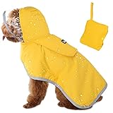 SlowTon Regenmantel Hund wasserdicht, durchsichtige doppellagige Regenjacke Hund...