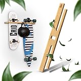 CRID Doppel Skateboard Wandhalterung aus Bambus - Inklusive gratis Montagekit - Robust und...