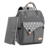 Lekebaby Baby Wickelrucksack Wickeltasche mit Wickelunterlage Multifunktional Große...